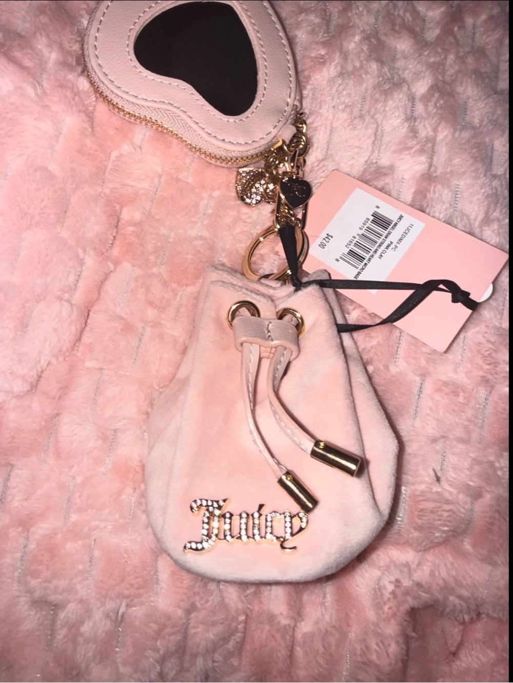 Pink Heart Mirror Keychain Pouch - Picture 4 of 4